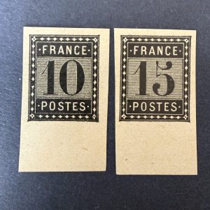 Essai Imprimerie Y&T 1-2, "10c et 15c" bord de feuille en neuf - TB