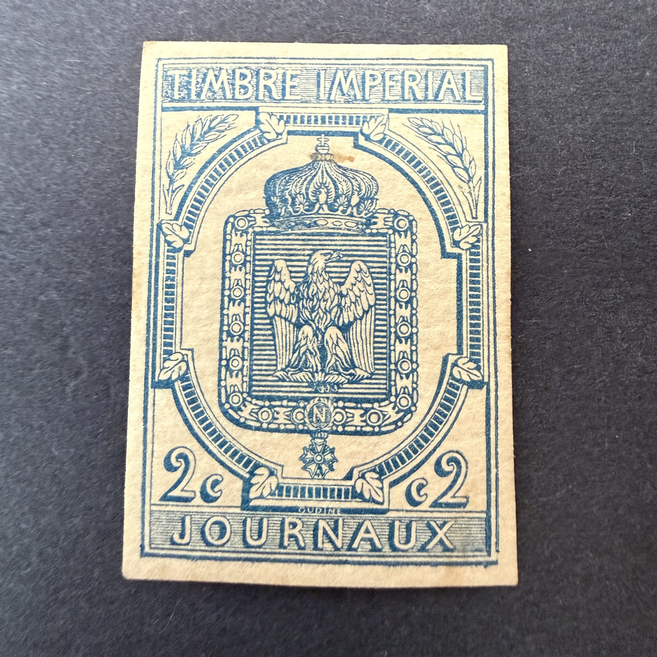 Journaux Y&T 2, "2c bleu" en neuf * avec charnière - B/TB