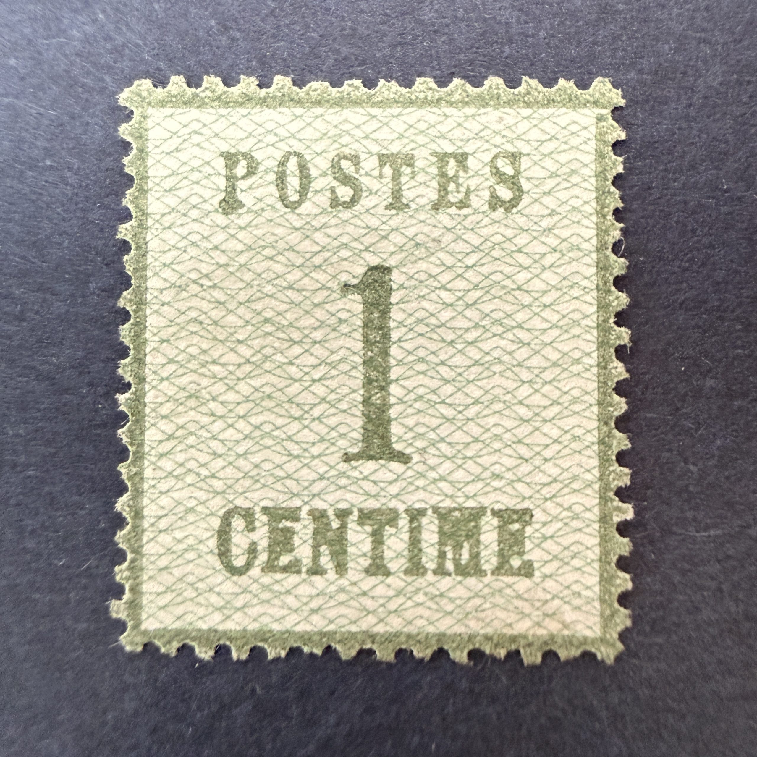 Alsace Lorraine Y&T 1, "1c vert bronze" en neuf - TB signé Brun