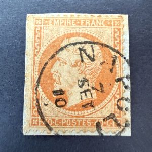 Y&T 23, "Napoléon 40c orange" en oblitéré cachet NAPOLI italien - TB signé Calves