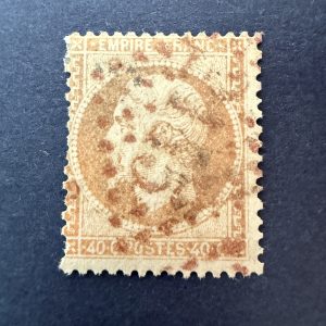 Y&T 23, "Napoléon 40c orange" en oblitéré GC rouge - B/TB