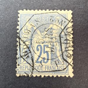 Y&T 78, "Sage 25c outremer" en oblitéré paquebot ligne "St Thomas" - TB