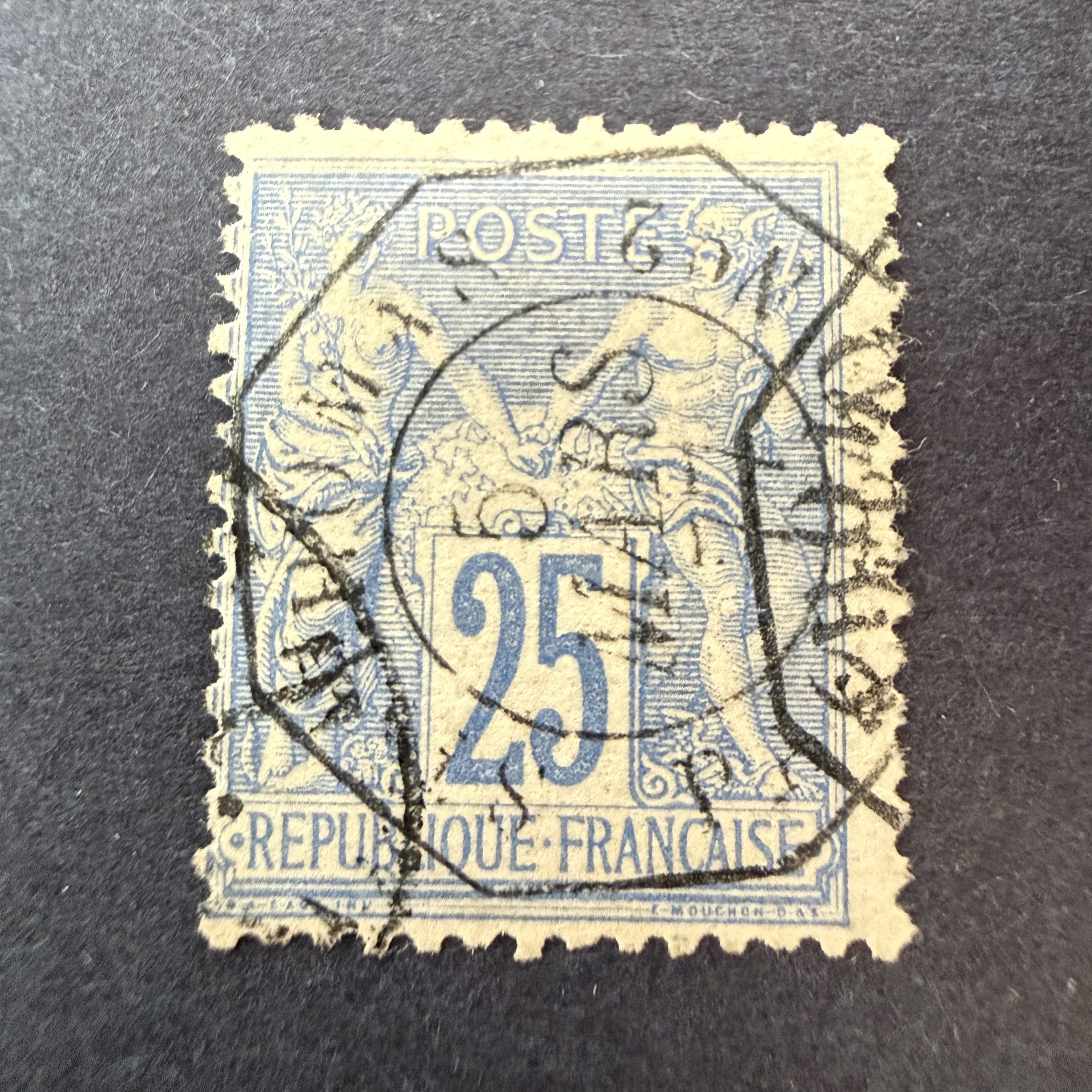 Y&T 78, "Sage 25c outremer" en oblitéré paquebot ligne "St Thomas" - TB