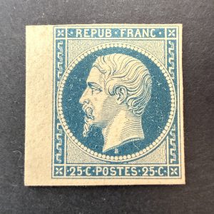 Essai, "Présidence 25c bleu" bord de feuille papier carton en neuf - TB