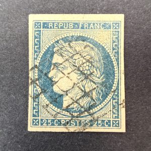 Y&T 4, "Cérès 25c bleu" en oblitéré - TB