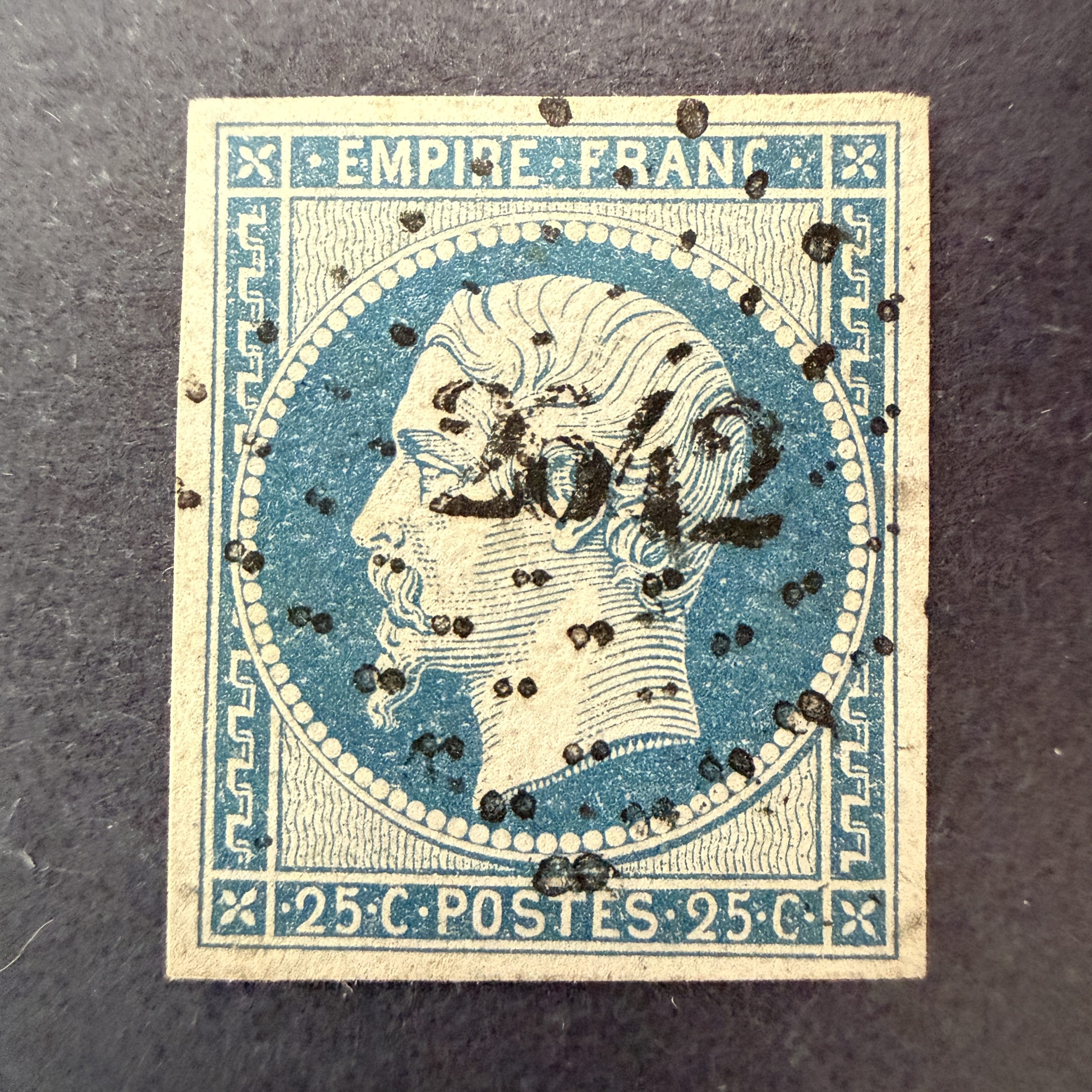 Y&T 15, "Napoléon 25c bleu" en oblitéré - TB