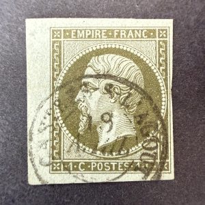 Y&T 11, "Napoléon 1c olive" bord de feuille en oblitéré - superbe