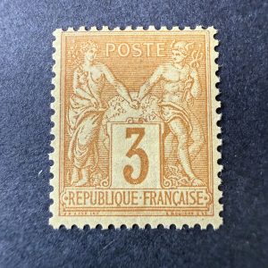Y&T 86, "Sage 3c jaune" en neuf * avec charnière - TB