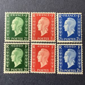 Y&T 701A/F, "Dulac non émises" en neufs * avec charnière. TB.