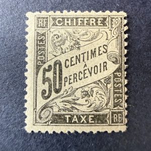 Taxe Y&T 20, "Duval 50c noir" en neuf *. Signé Calves. TB.