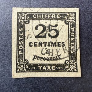 Taxe Y&T 5, "Chiffre Taxe 25c" en oblitéré. Superbe.