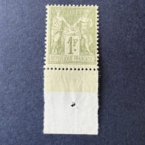 Y&T 82, "Sage 1fr olive" type II en neuf **. Superbe.