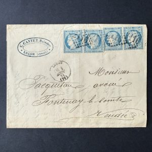 Y&T 37, "Cérès 20c siège" 2 paires dont variété sur lettre. TB.
