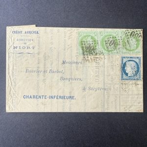 Yvert 53, 60C "Cérès dentelés" sur lettre. TB.