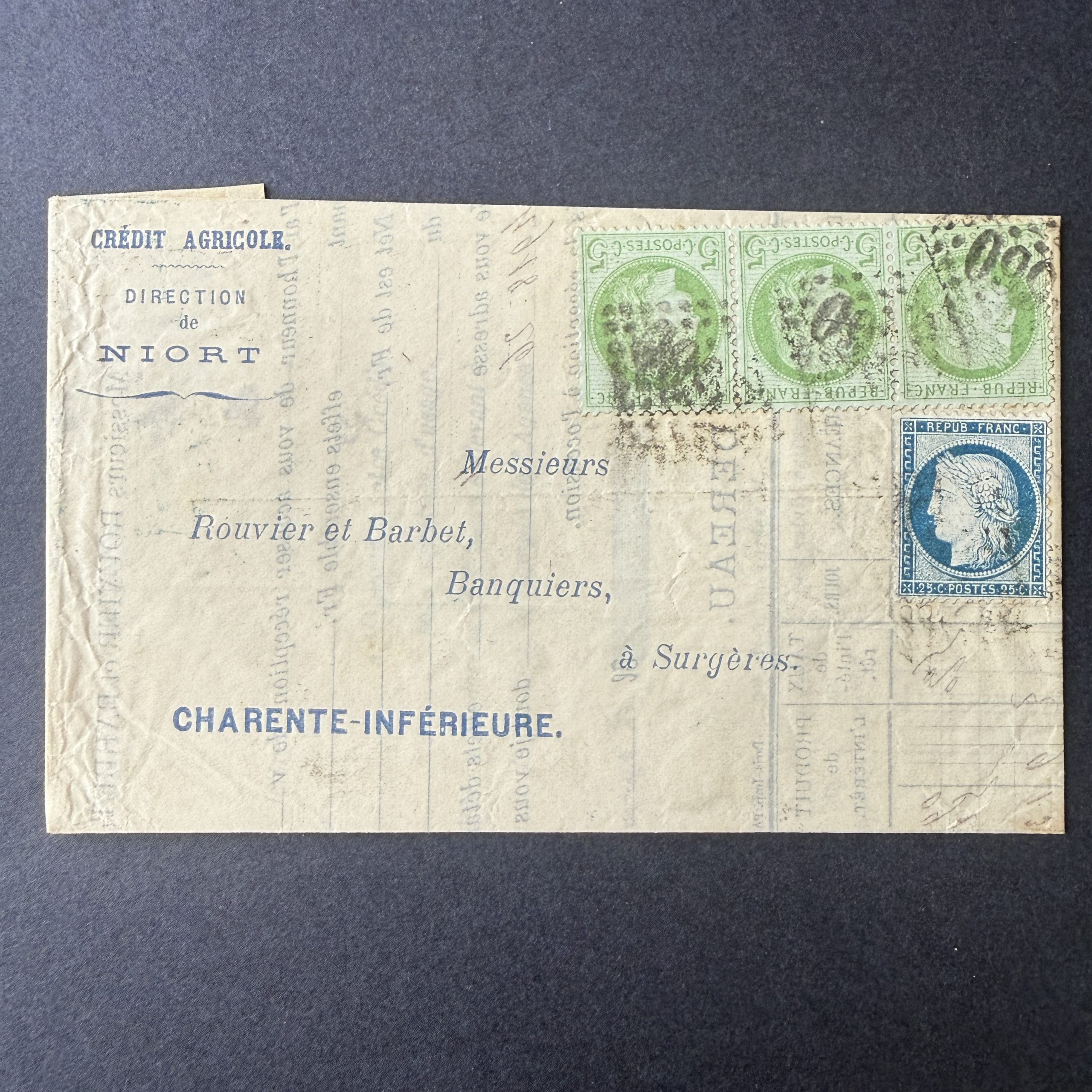 Yvert 53, 60C "Cérès dentelés" sur lettre. TB.