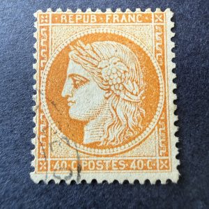 Yvert 38, "Cérès 40c orange" oblitération espagnole. TB.