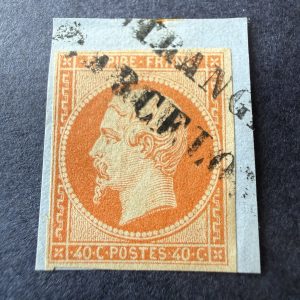 Yvert 16, "Napoléon 40c orange" oblitération espagnole. Superbe.