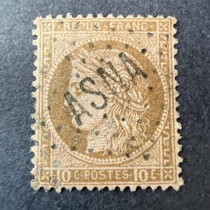 Yvert 54, "Cérès 10c dentelé" oblitéré ASNA (assemblée nationale). TB.