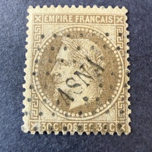 Yvert 30, "Napoléon lauré 30c" oblitéré ASNA (assemblée nationale). TB.