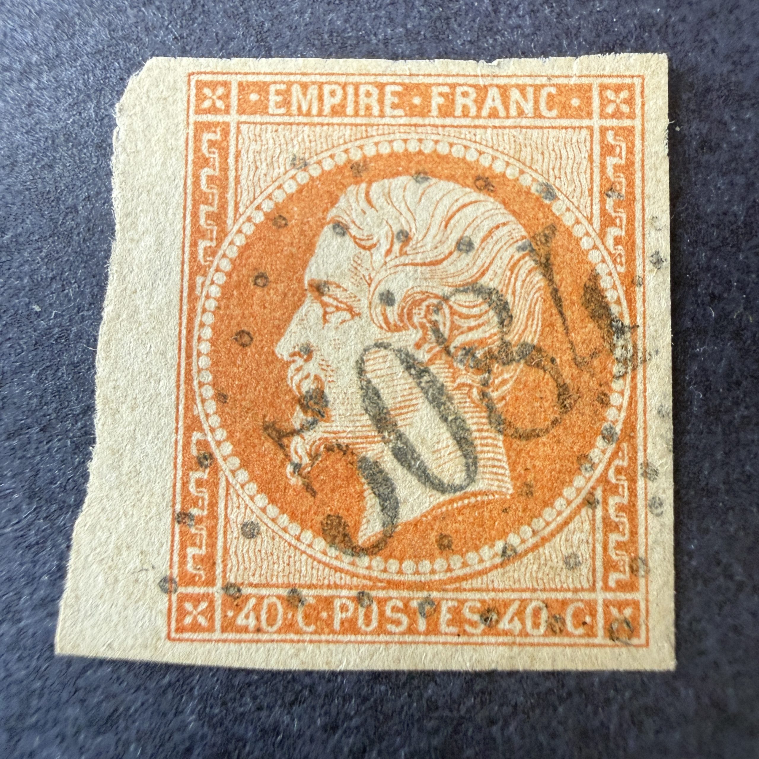 Yvert 16, "Napoléon 40c orange" oblitéré GC 5084 "Dardanelles". TB.