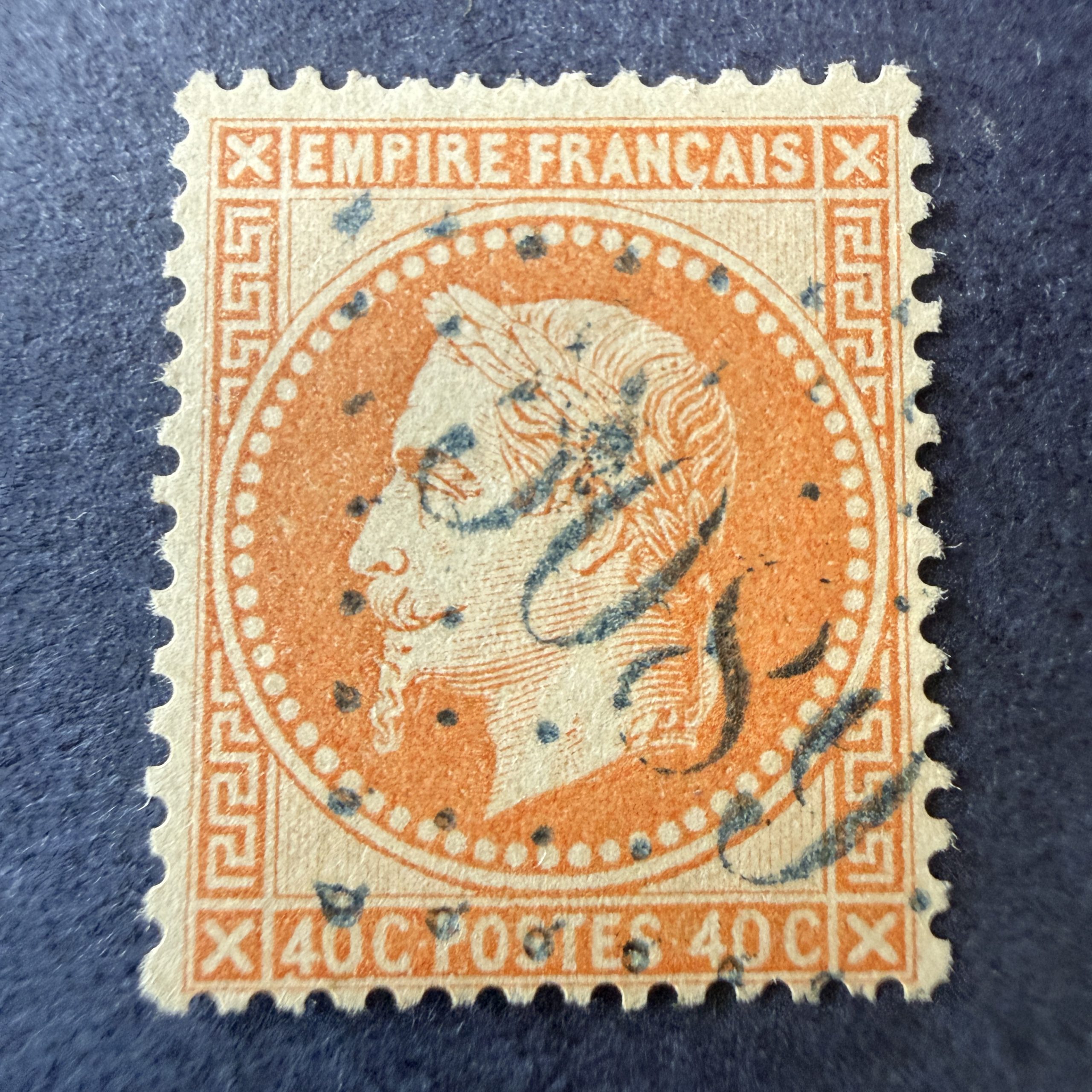 Yvert 31, "Napoléon lauré 40c" oblitéré GC 5089 "Jaffa". Signé Brun. Superbe.