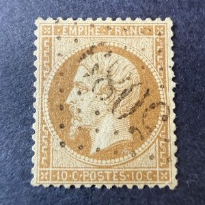 Yvert 21, "Napoléon 10c bistre" oblitéré GC 5089 "Jaffa". TB.