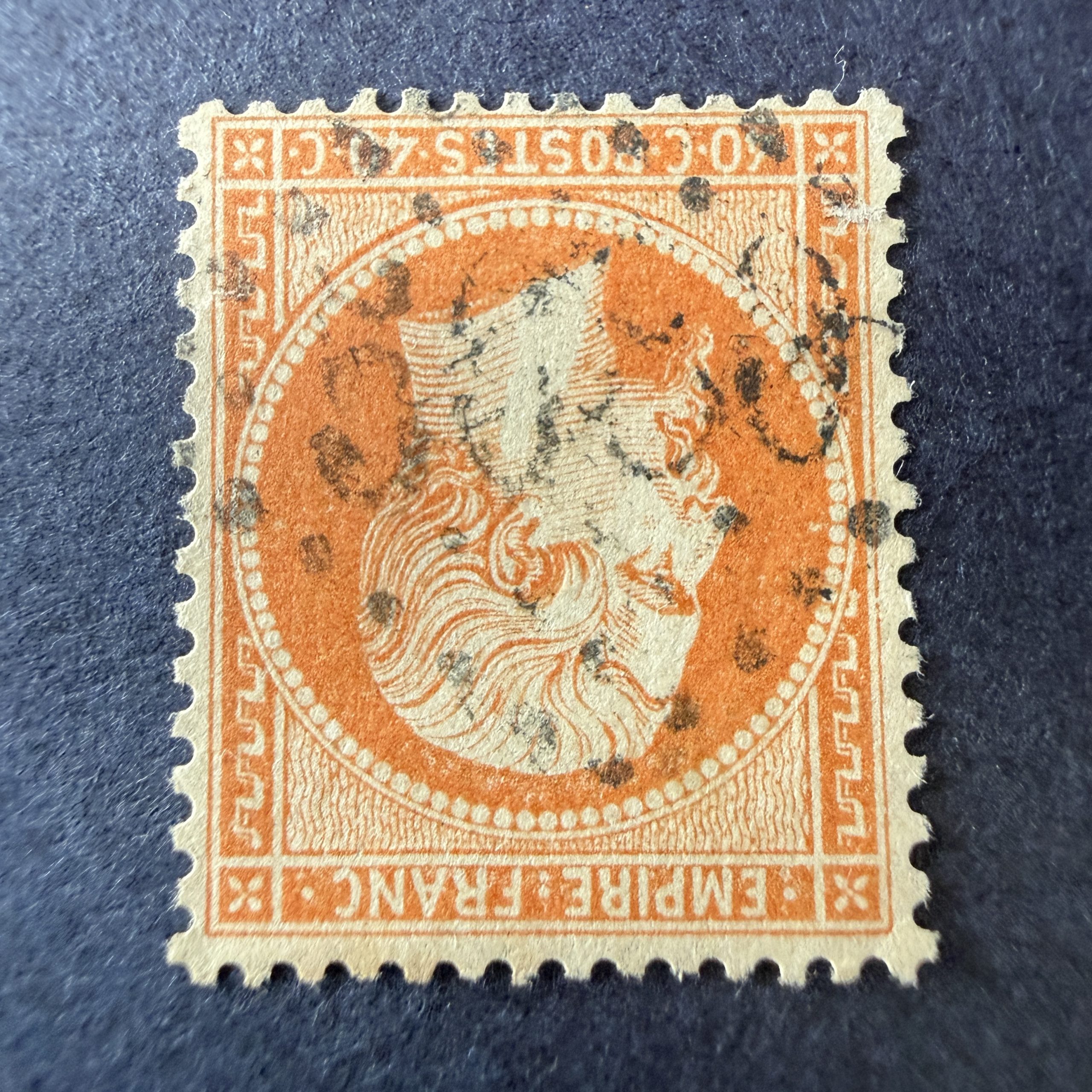 Yvert 23, "Napoléon 40c orange" oblitéré GC 5089 "Jaffa". TB.