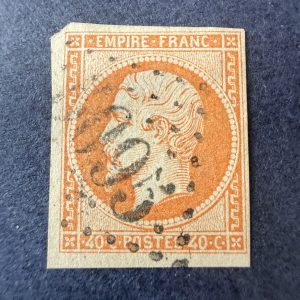 Yvert 16, "Napoléon 40c orange" oblitéré GC 5095 "Salonique". SUP.