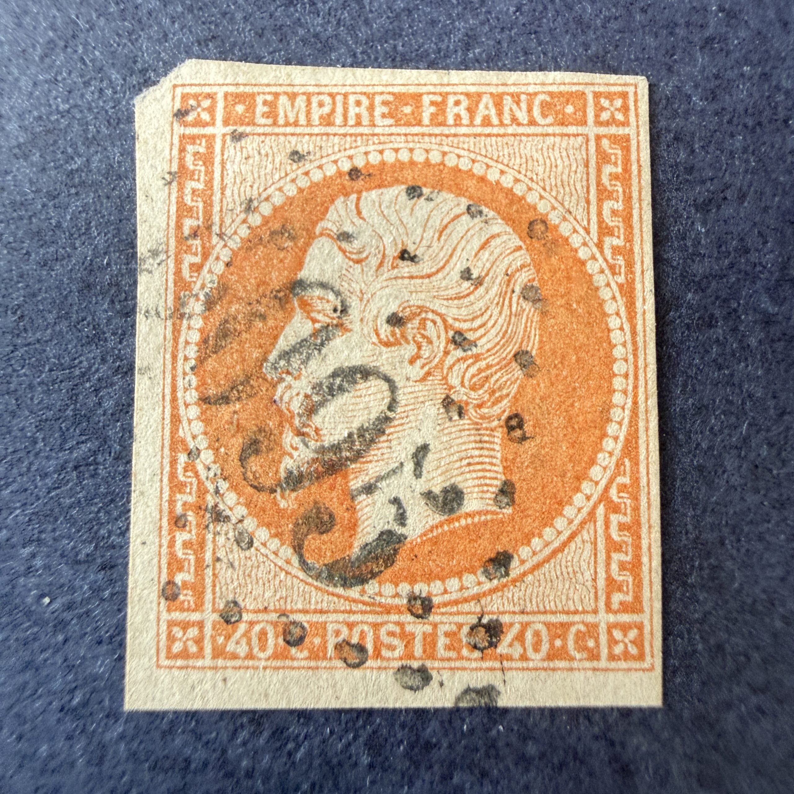 Yvert 16, "Napoléon 40c orange" oblitéré GC 5095 "Salonique". SUP.