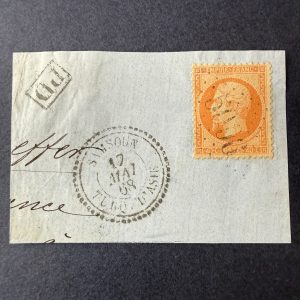 Yvert 23, "Napoléon 40c orange" oblitéré GC 5096 "Samsoun". SUP.