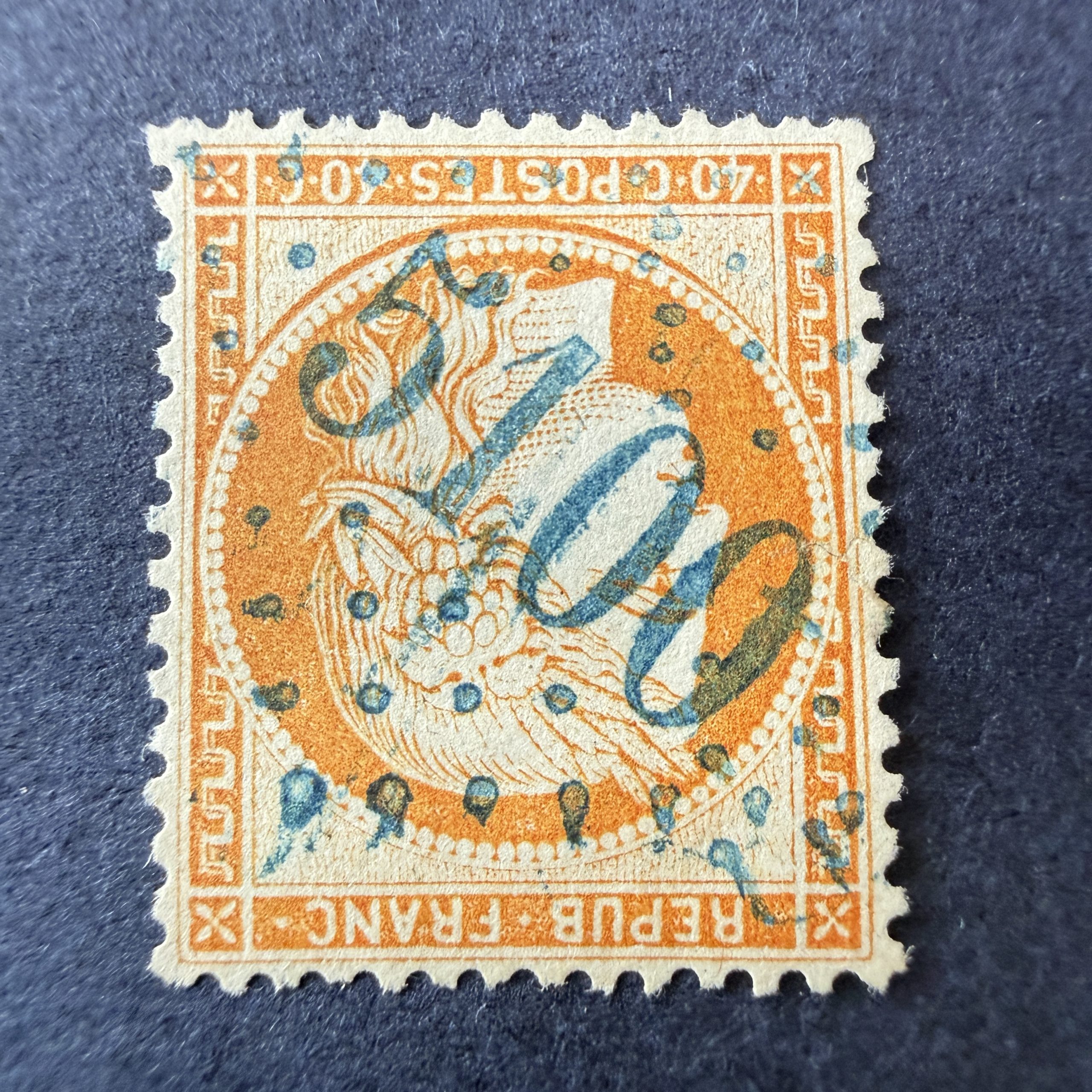Yvert 38, "Cérès siège 40c" oblitéré GC 5100 "Trébizonde". SUP.