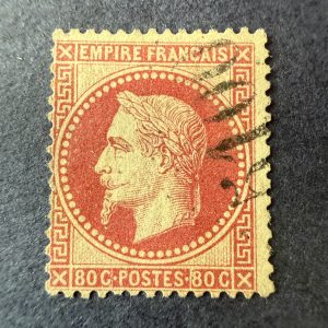 Yvert 32, "Napoléon lauré 80c" oblitéré GC 5100 "Trébizonde". TB.