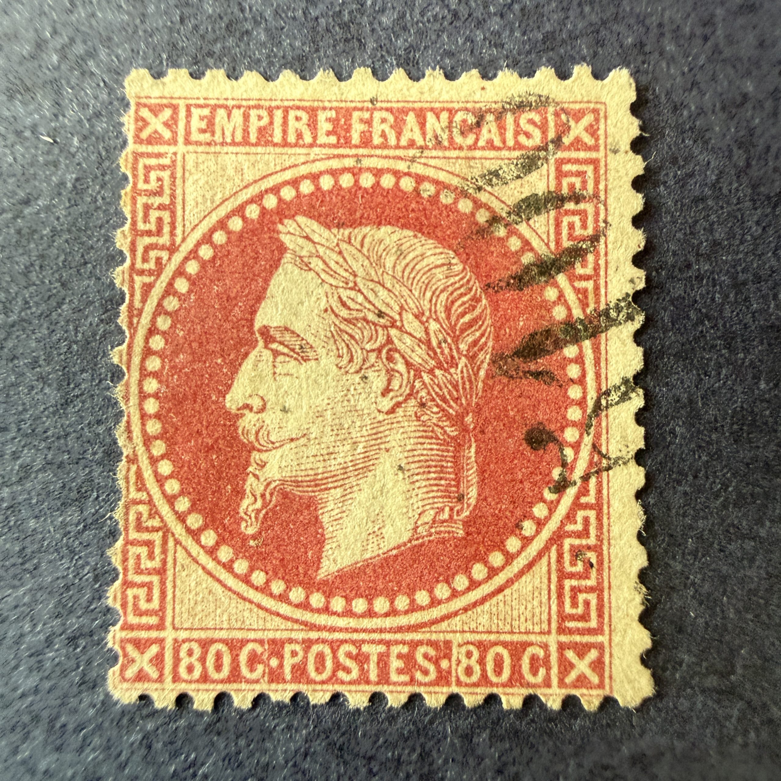 Yvert 32, "Napoléon lauré 80c" oblitéré GC 5100 "Trébizonde". TB.