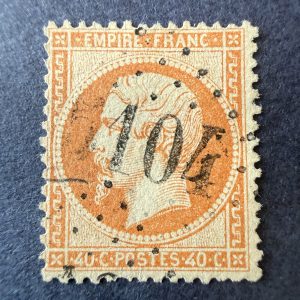 Yvert 23, "Napoléon 40c orange" oblitéré GC 5104 "Shanghaï". TB.