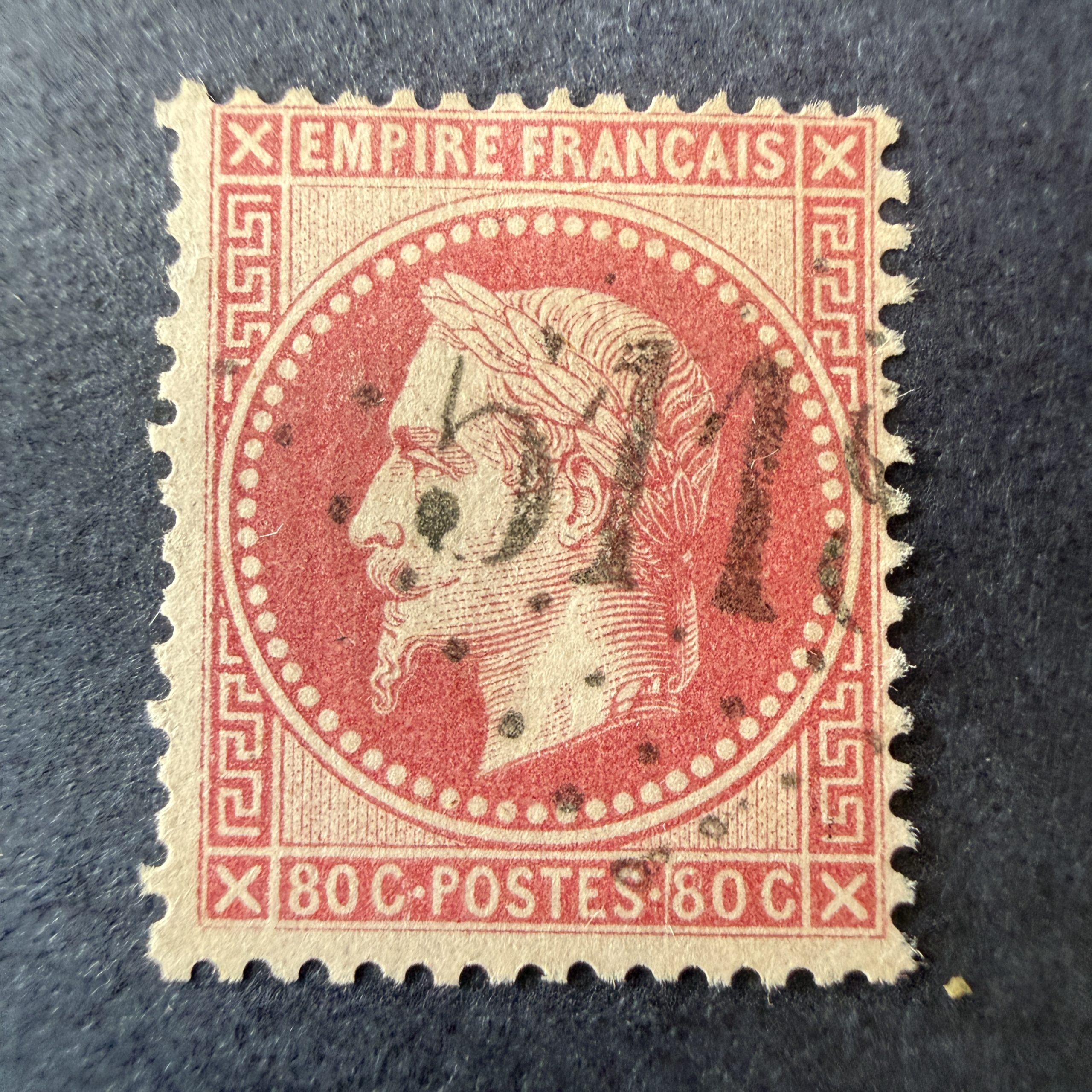 Yvert 32, "Napoléon lauré 80c" oblitéré GC 5119 "Le Caire". TB.