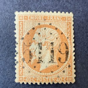 Yvert 23, "Napoléon 40c orange" oblitéré GC 5119 "Le Caire". TB.