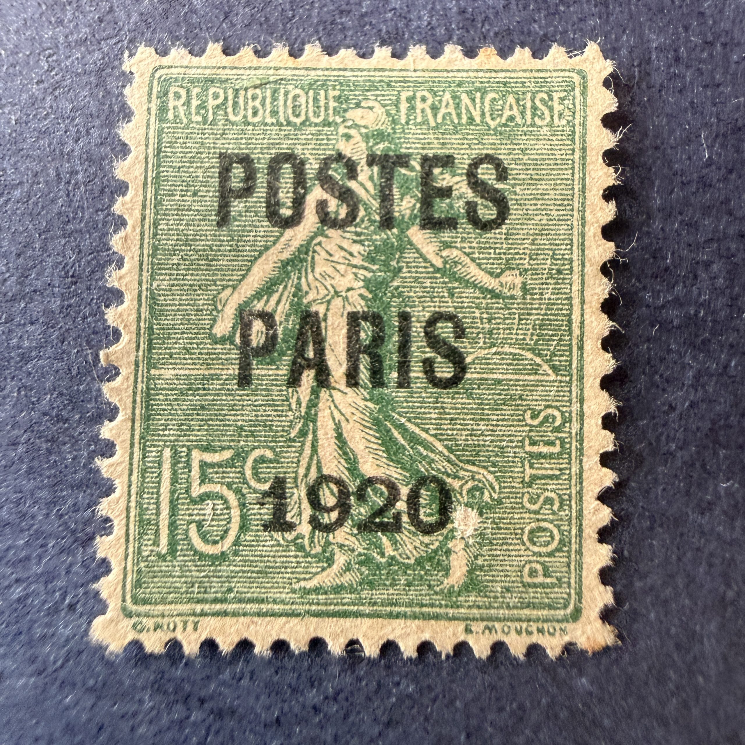Préoblitéré Yvert 25, "Semeuse 15c 1920" centré en neuf. Superbe.