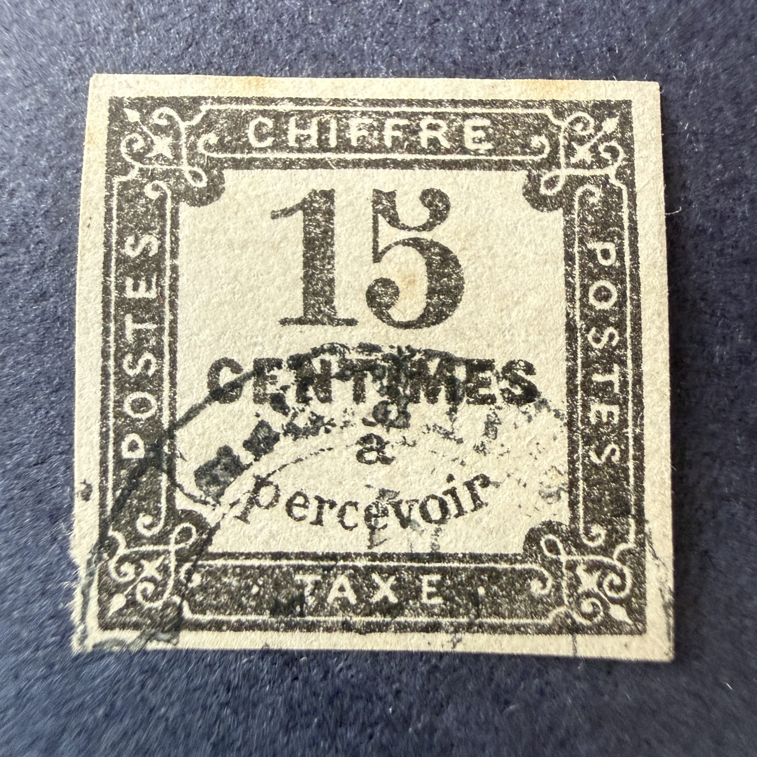 Taxe Yvert 4, "Chiffre taxe 15c" en oblitéré. Signé Roumet. TB.