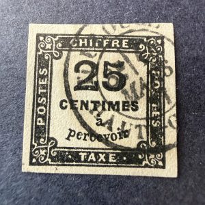 Taxe Yvert 5, "Chiffre taxe 25c" en oblitéré. Superbe.