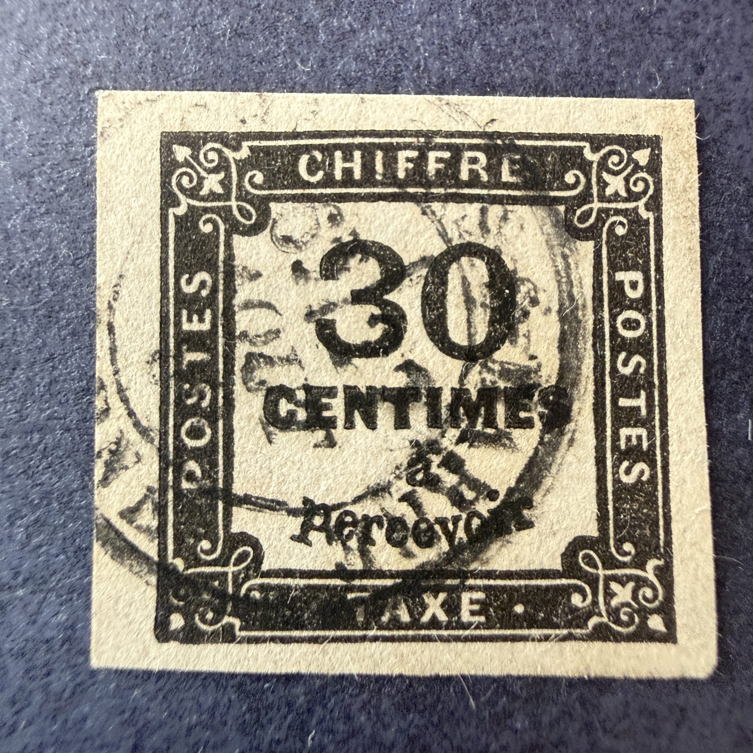Taxe Yvert 6, "Chiffre taxe 30c" en oblitéré. Superbe.