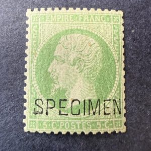 Yvert 20f, "Napoléon 5c vert" spécimen en neuf **. Signé Brun. TB.