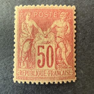 Yvert 104, "Sage 50c rose" type I en neuf ** sans charnière. TB.