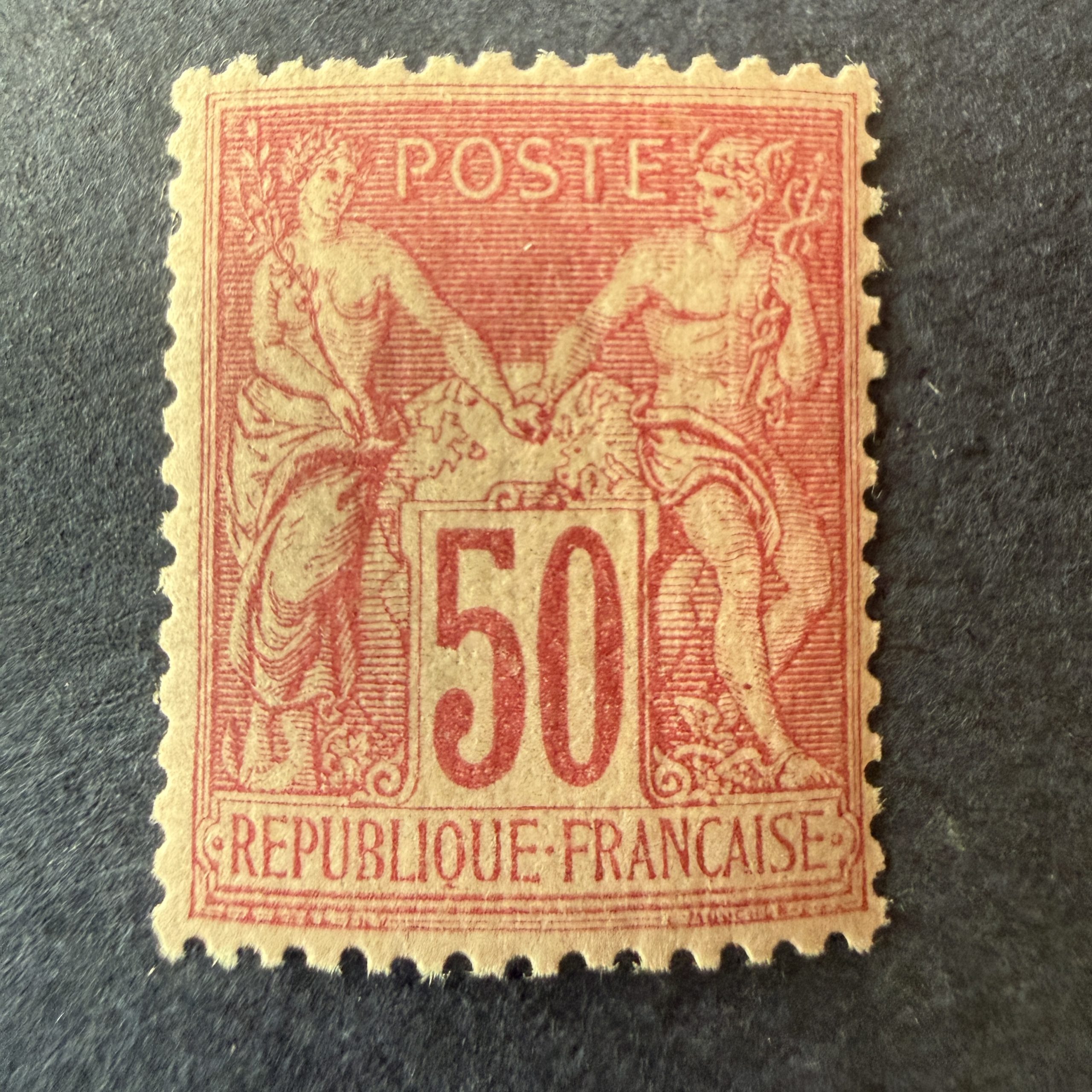 Yvert 104, "Sage 50c rose" type I en neuf ** sans charnière. TB.