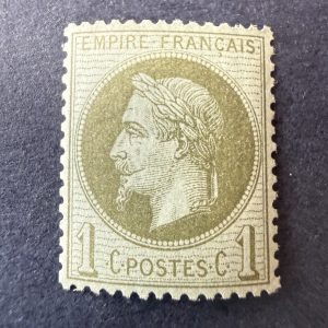 Yvert 25, "Napoléon lauré 1c" en neuf ** sans charnière. Superbe.