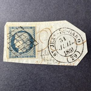 Yvert 4, "Cérès 25c bleu" en oblitéré avec CàD type 14. Superbe.