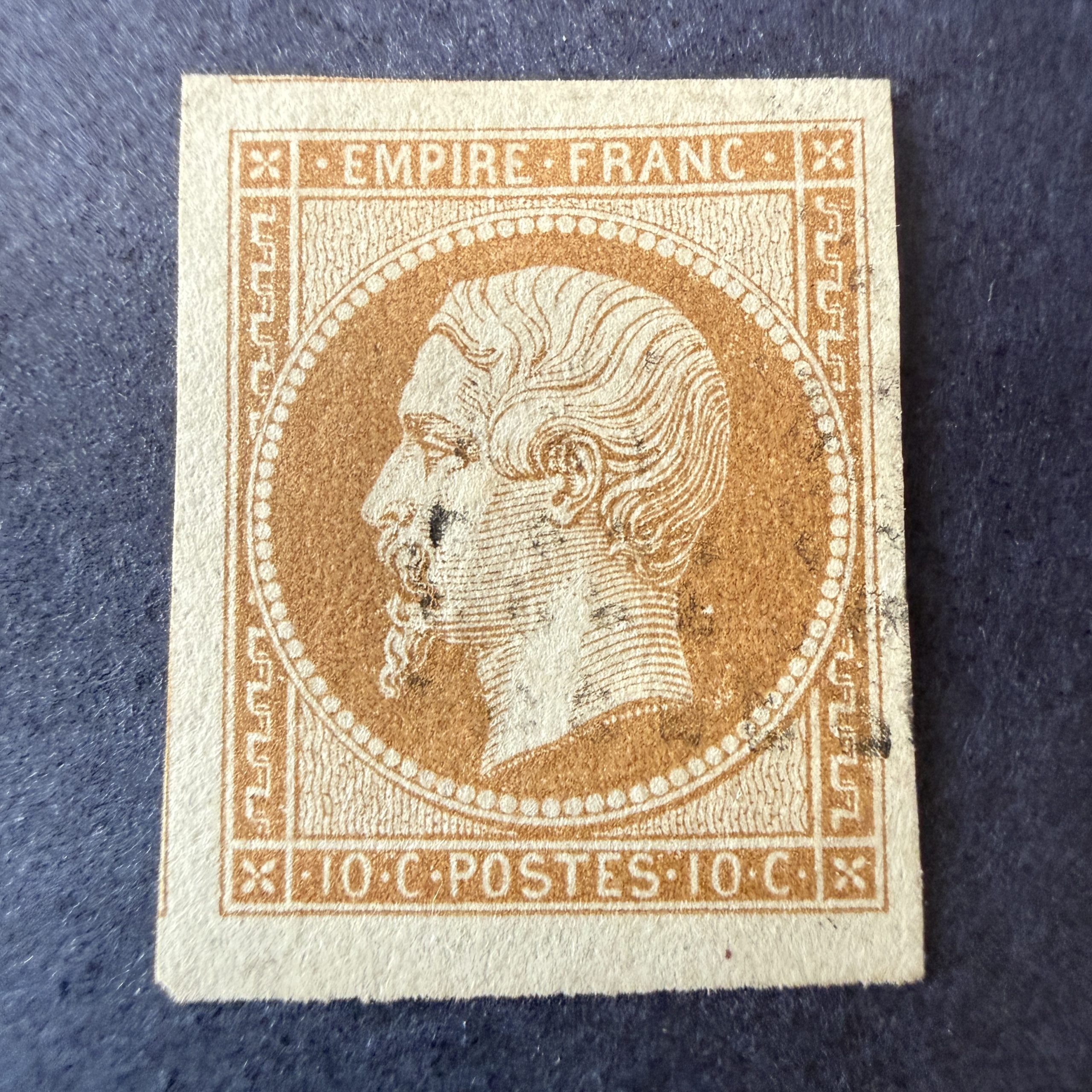Yvert 13B, "Napoléon 10c bistre" pièce choisie en oblitéré. Superbe.