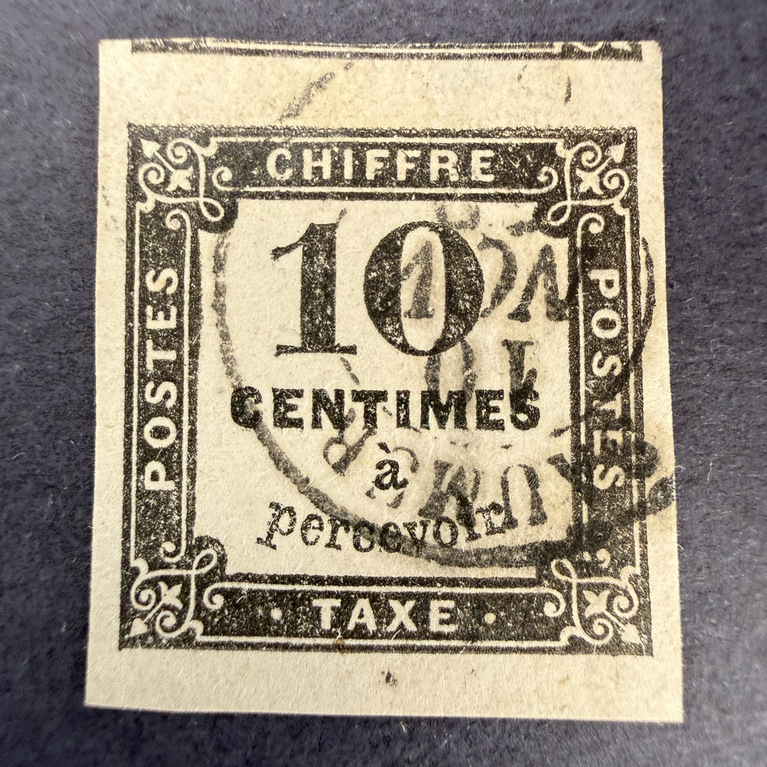 Taxe Yvert 2A "Chiffre Taxe 10c" pièce choisie en oblitéré. SUP.