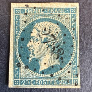Yvert 14Ah "Napoléon 20c" POSTFS + variété en oblitéré. TB.