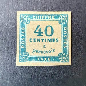 Taxe Yvert 7 "40c bleu" en neuf * - TB signé Scheller