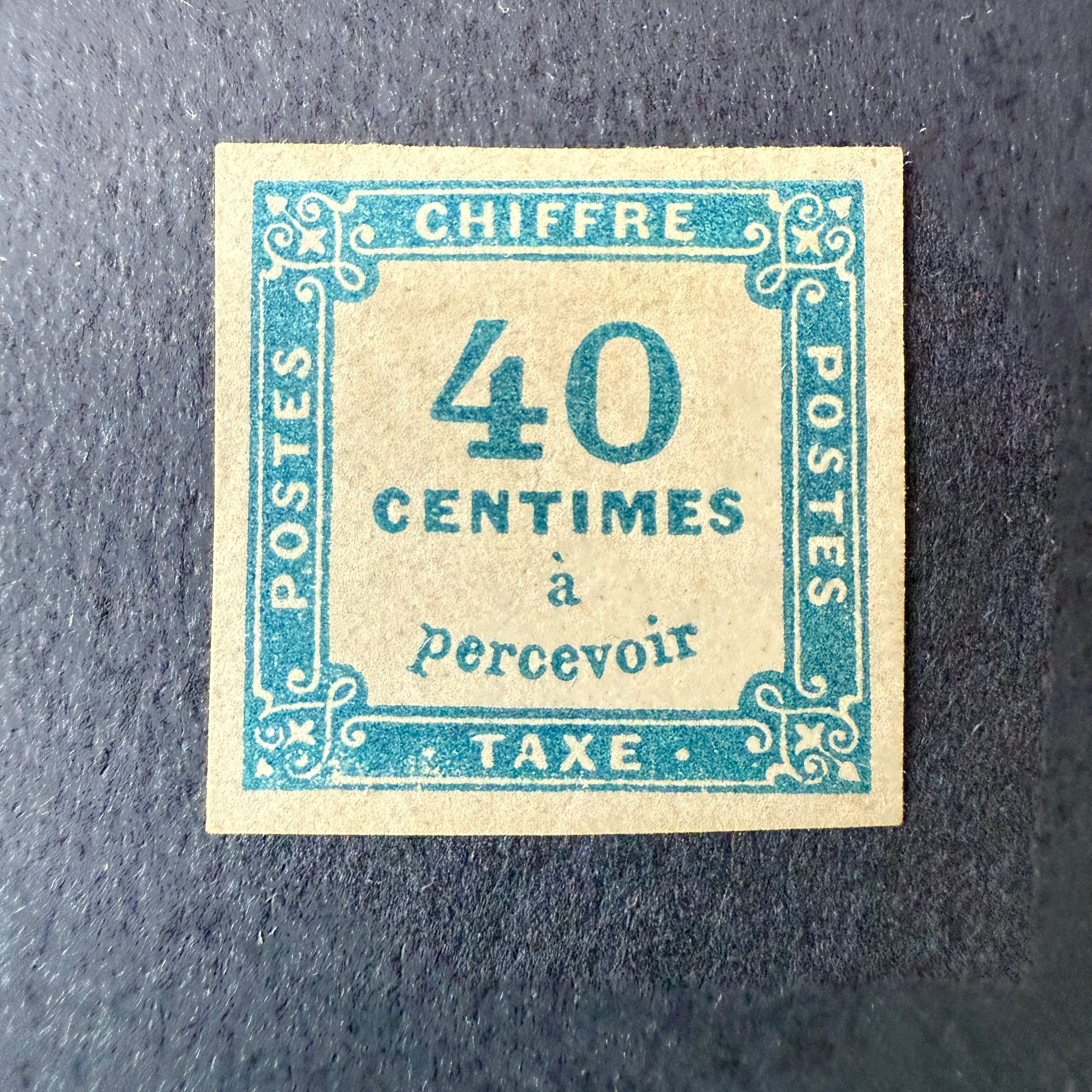 Taxe Yvert 7 "40c bleu" en neuf * - TB signé Scheller
